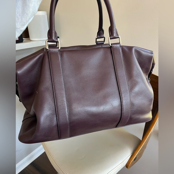Coach Voyager 52 sport calf travel bag 2 way w/ strap nickel oxblood burgundy - Picture 2 of 13